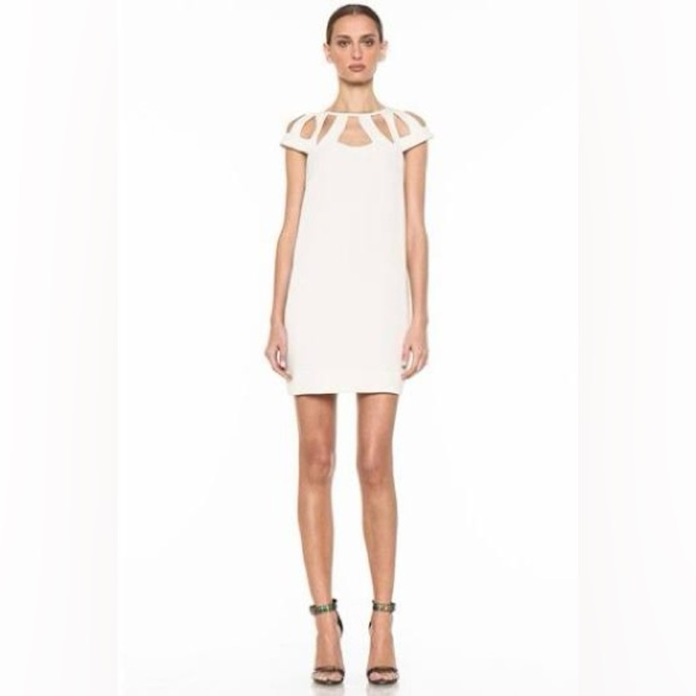 Diane von Furstenburg (DVF) Achava cutout Dress in cream/off-white “Haystack”